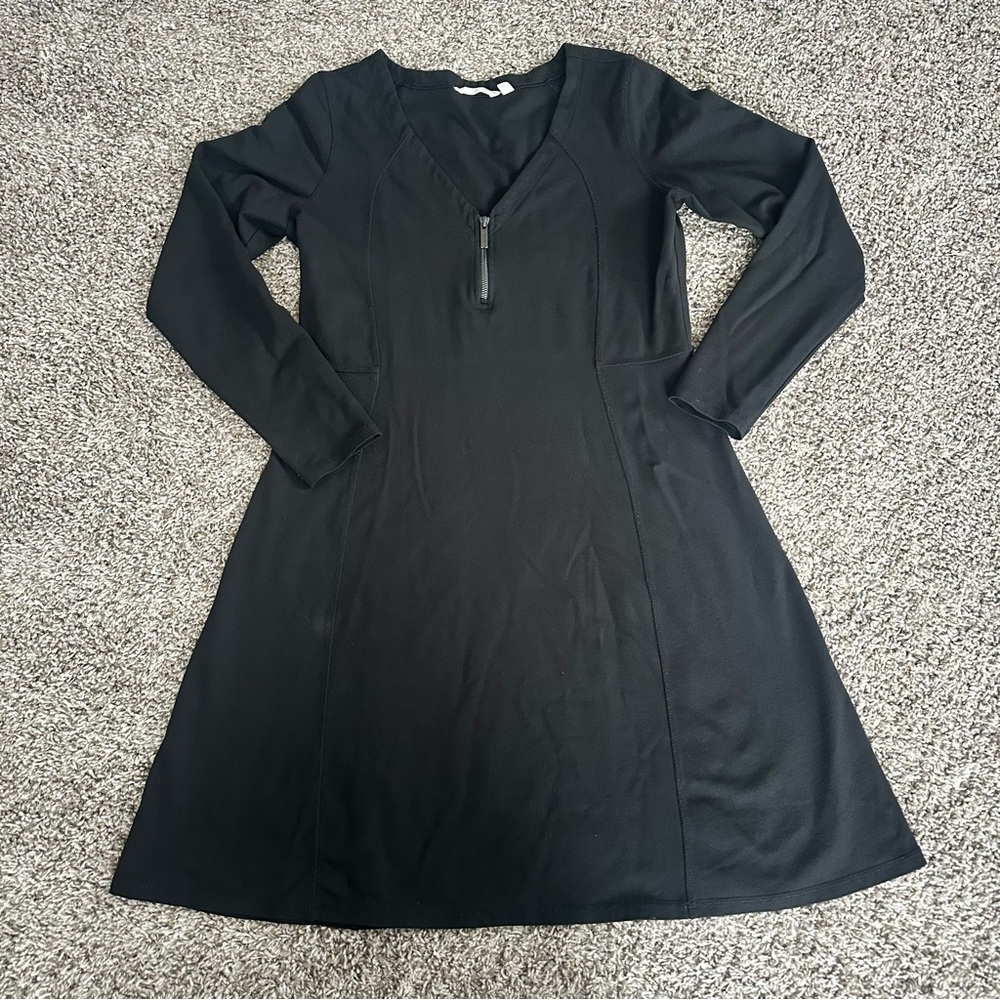 Athleta Black Long Sleeve Dress with Zipper